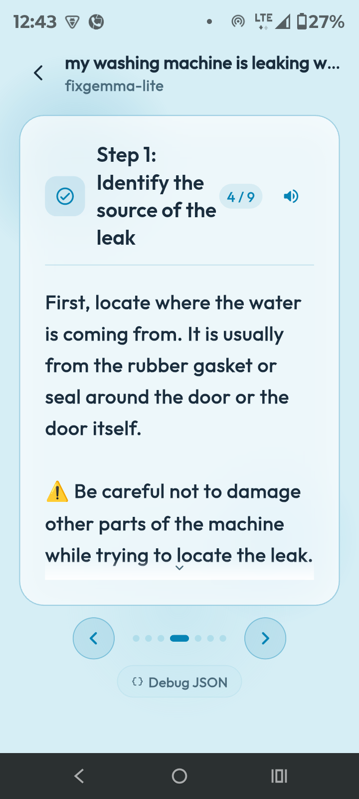 Step-by-step repair card
