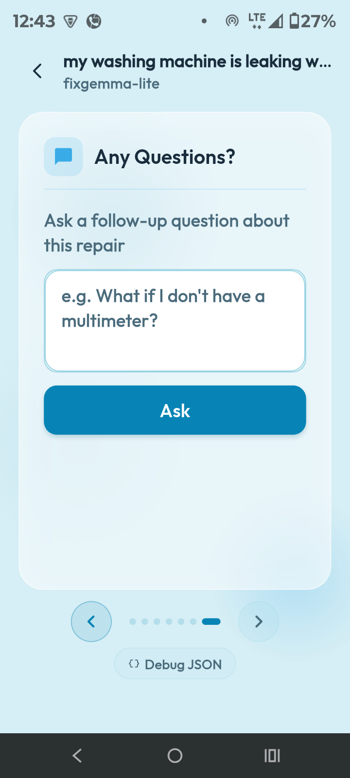 Follow-up question card