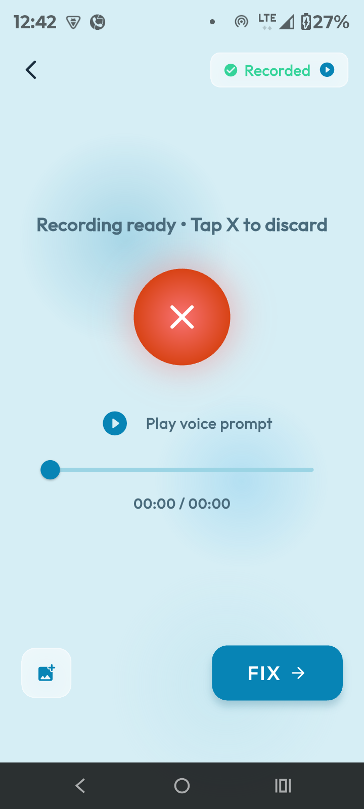 Voice input recording screen